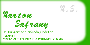marton safrany business card