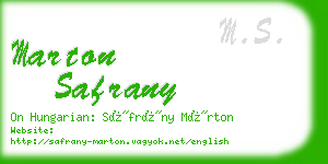 marton safrany business card